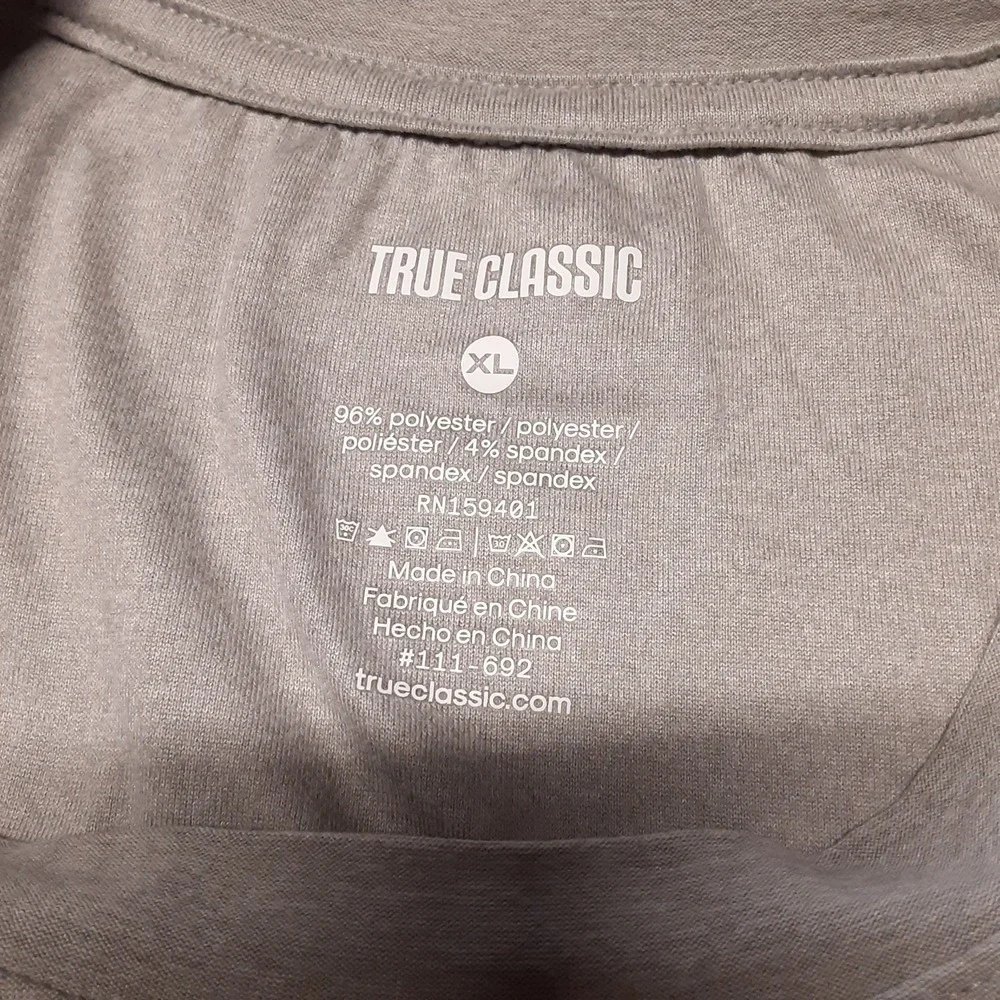 True Classic Mens Sleeveless Active Tee XL Light Gray Performance Athletic